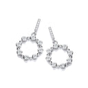 Silver Rubover Cubic Zirconias Circle of Life Drop Earrings