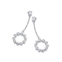Rubover Cubic Zirconias Circle of Life Chain Drop Earrings