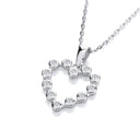 Heart Rubover Cubic Zirconias Drop Pendant with Chain