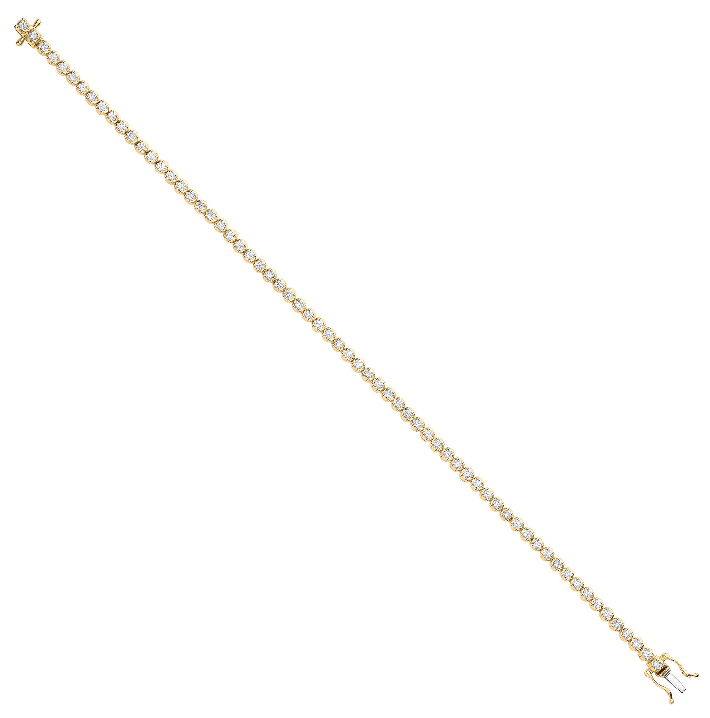 18ct Yellow Gold 2.00ct Diamond Tennis Bracelet - 18ct Gold