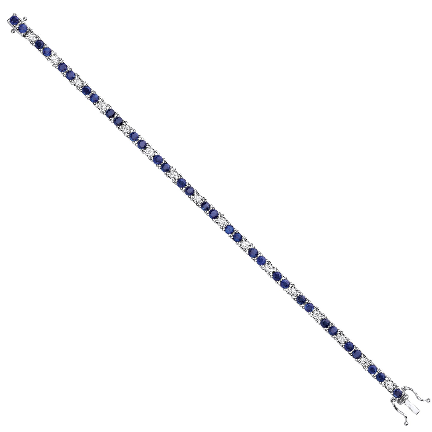 18ct White Gold 0.80ct Diamond & 5.00ct Sapphire Bracelet - 18ct Gold