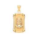 Yellow Gold Jesus Dog Tag Pendant