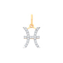 9ct Yellow Gold Pisces Zodiac 0.10ct pendant