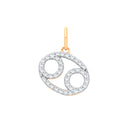 9ct Yellow Gold Cancer Zodiac 0.20ct pendant