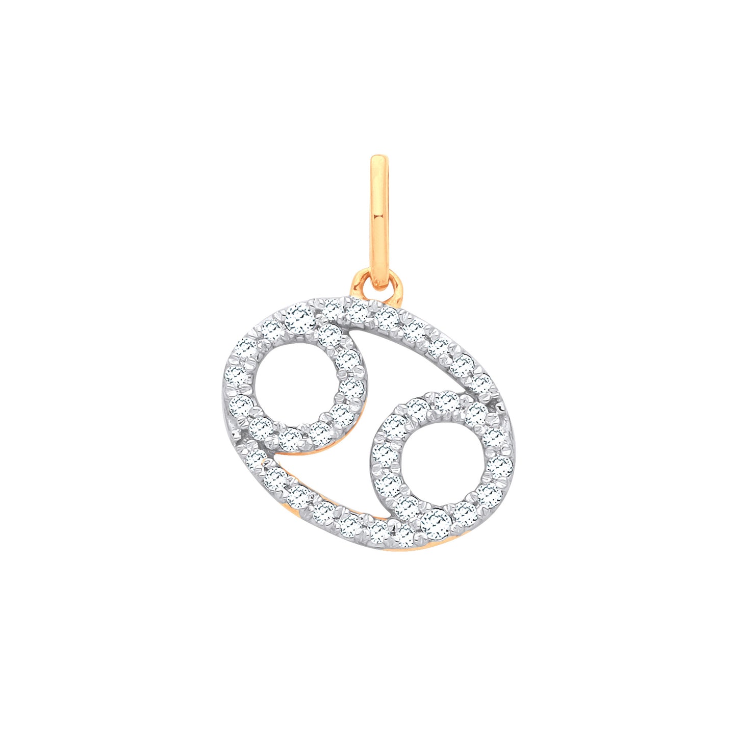 9ct Yellow Gold Cancer Zodiac 0.20ct pendant - 9ct Gold