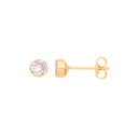 9ct Yellow Gold 4mm Rubover Set Clear Cubic Zirconia Studs