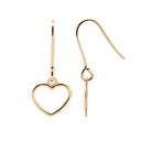 9ct Yellow Gold Heart Drop Studs
