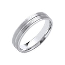 5mm Flat Court Track Edges & Centre Wedding Band