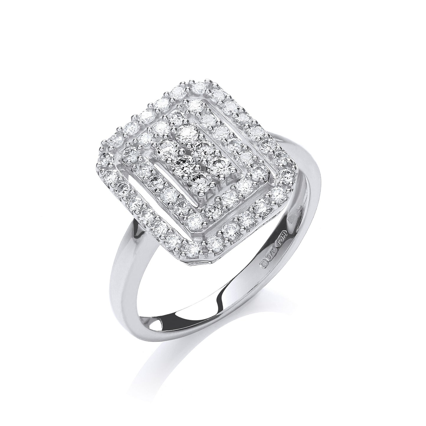 9ct White Gold 0.50ct Diamond Dress Ring - 9ct Gold