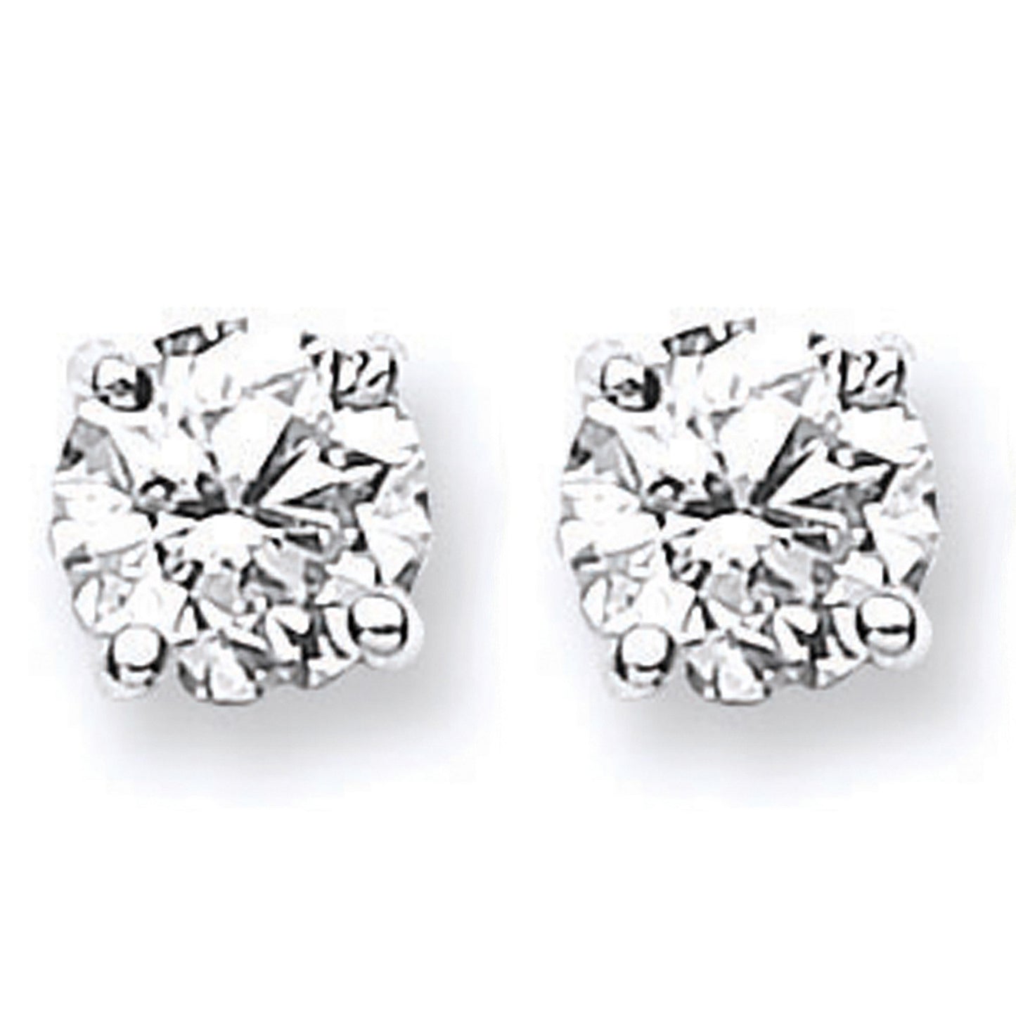 18ct White Gold 1.40 - 1.50ct Claw Set Diamond Stud Earrings - 18ct Gold