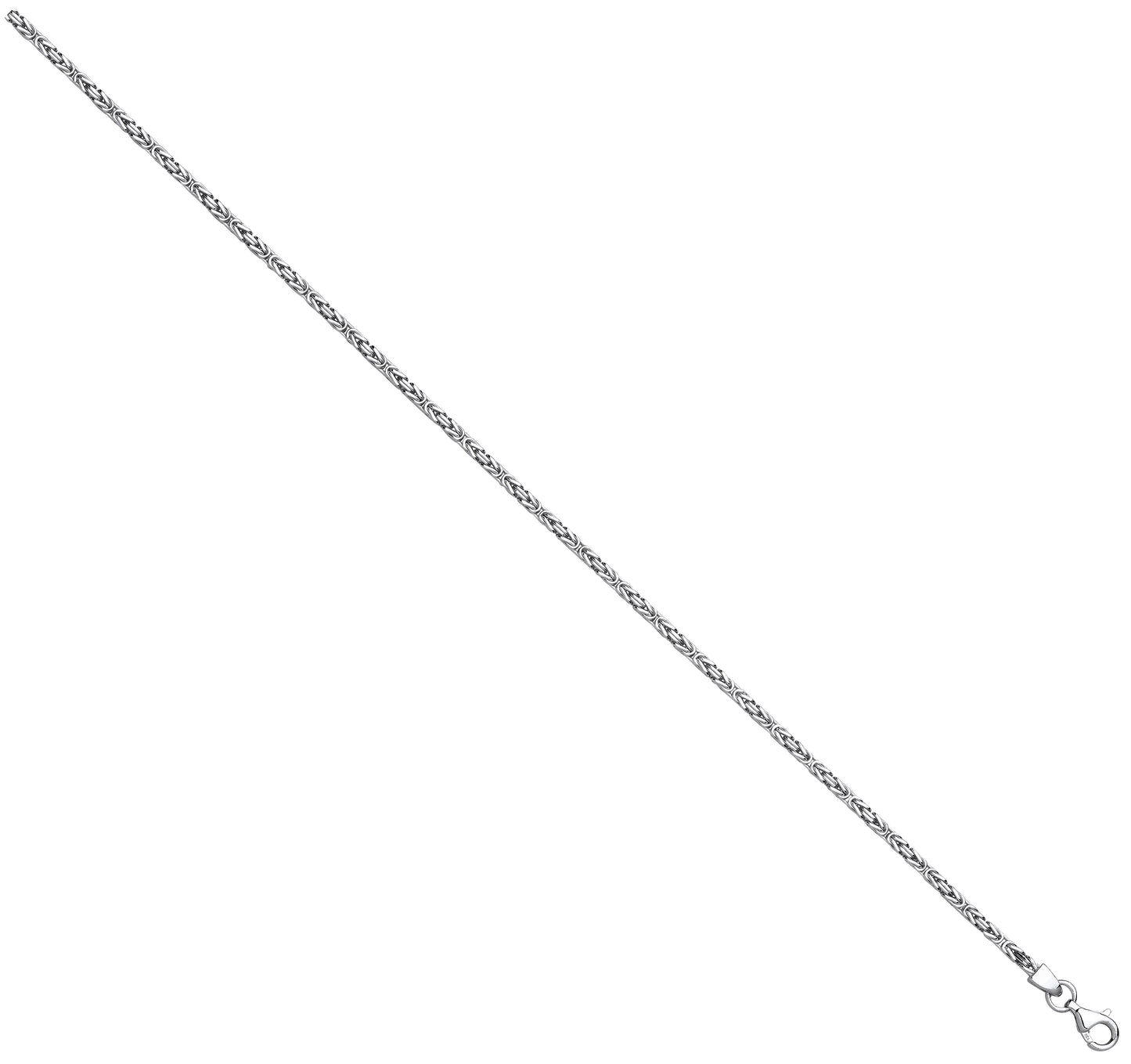 Silver 2.5mm Square Byzantine Chain - Silver