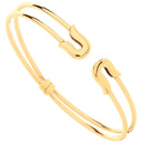 Yellow Gold Safety Pin Style Ladies Bangle