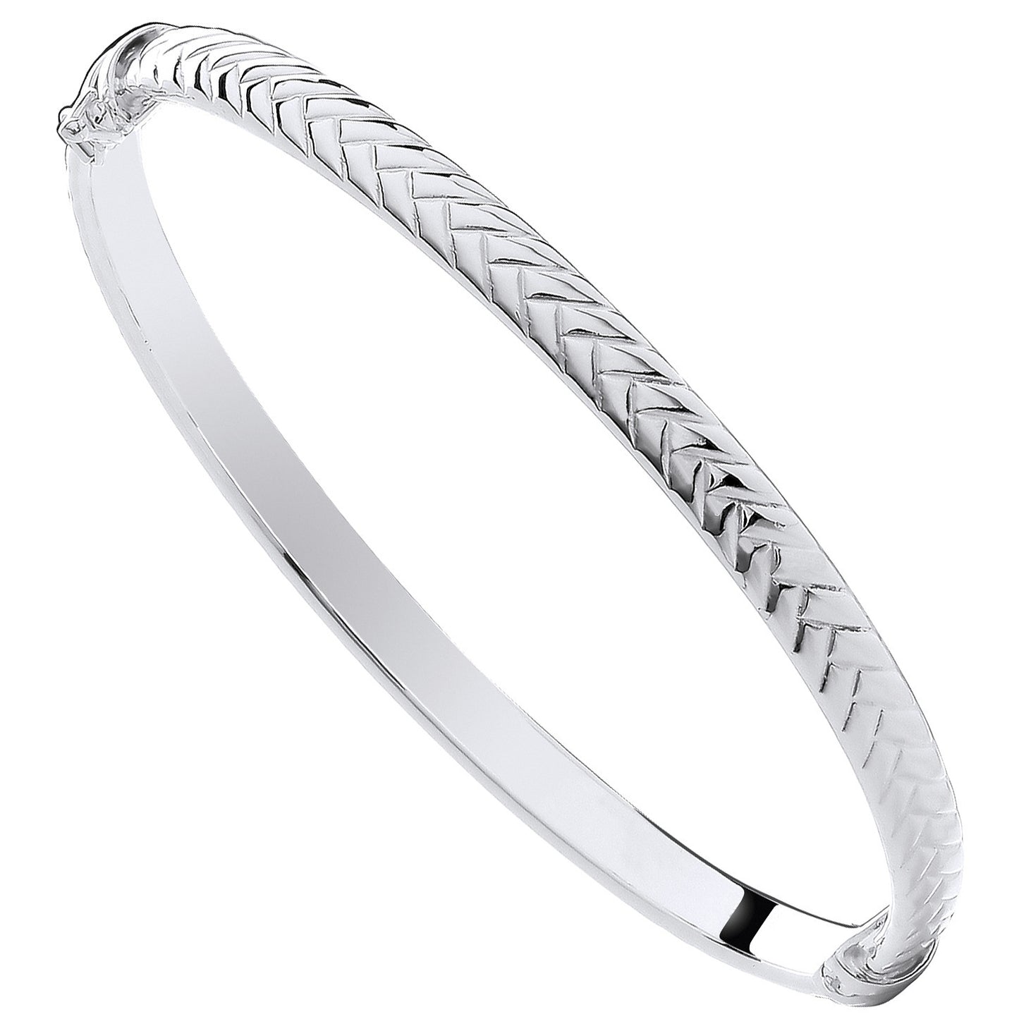 Silver Tyre Design Ladies Bangle - Silver