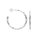 Silver 2.0mm Bamboo Hoop Earrings