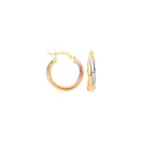 Yellow White & Rose Gold Russian Wedding 18mm Hoop Earrings