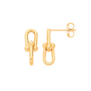 Yellow Gold Bike Lock Stud Earrings