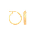 Yellow Gold Greek Key 18mm Hoop Earrings