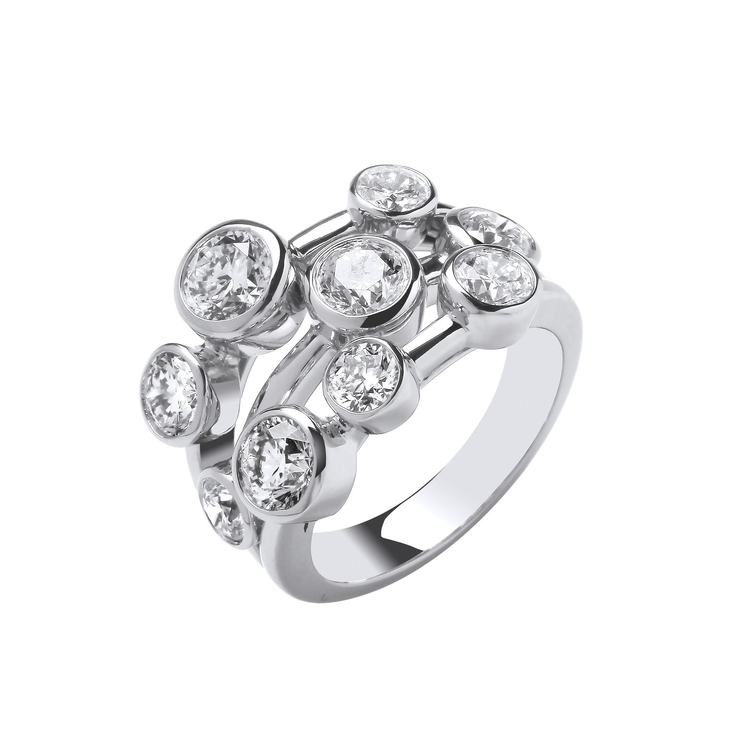 18ct White Gold 3.00ctw GH-SI Diamond Dress Ring - 18ct Gold