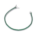 Silver Green Cubic Zirconias Tennis Ladies Bracelet