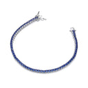 Silver Blue Cubic Zirconias Tennis Ladies Bracelet