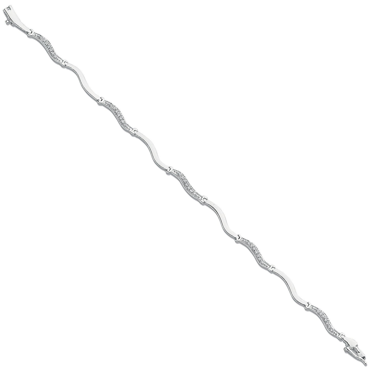 9ct White Gold 0.28ct Diamond Bracelet - 9ct Gold
