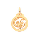 Yellow Gold Round Zodiac Pendant SCORPIO