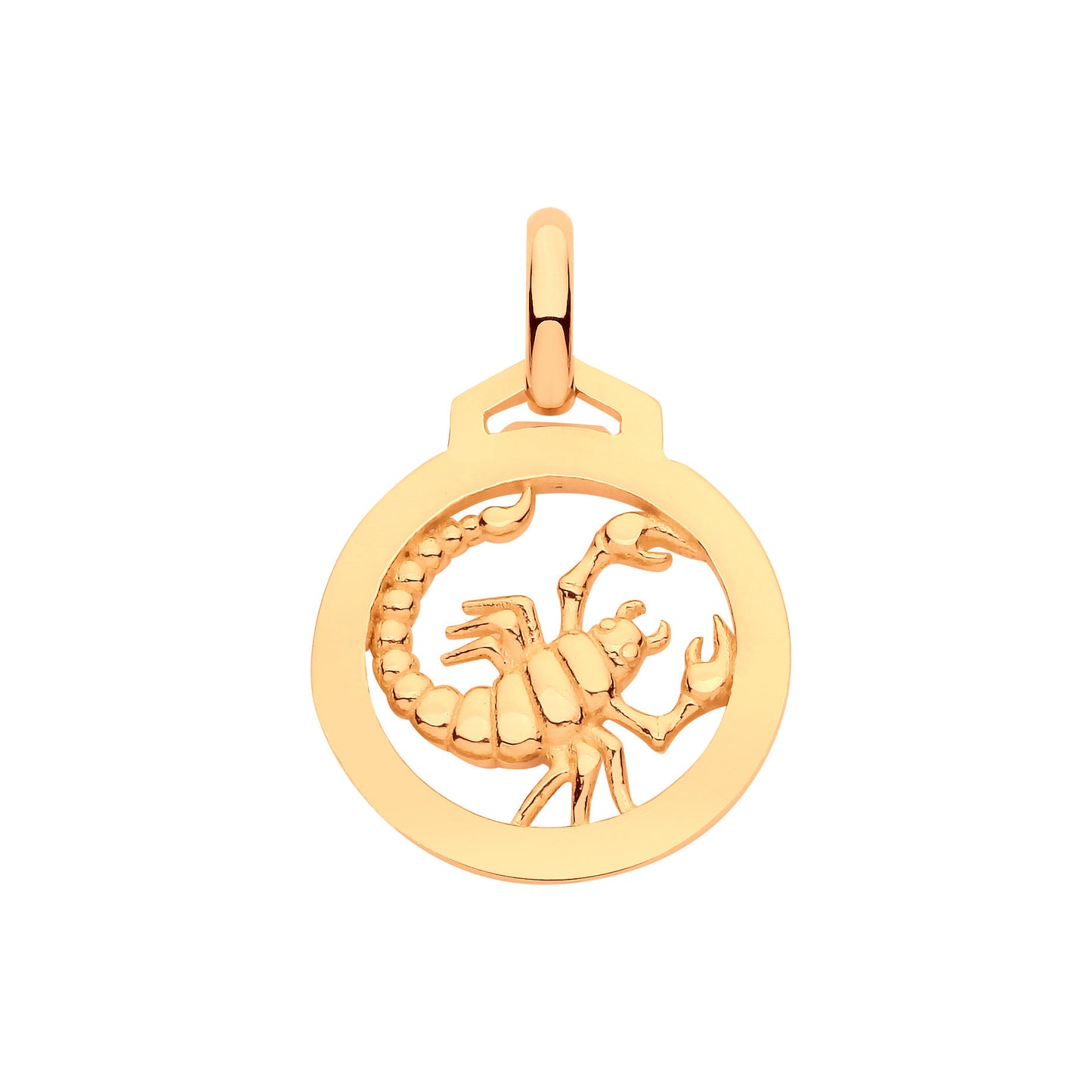 Yellow Gold Round Zodiac Pendant SCORPIO - 9ct Gold