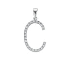 9ct White Gold 0.17ct Diamond C Initial