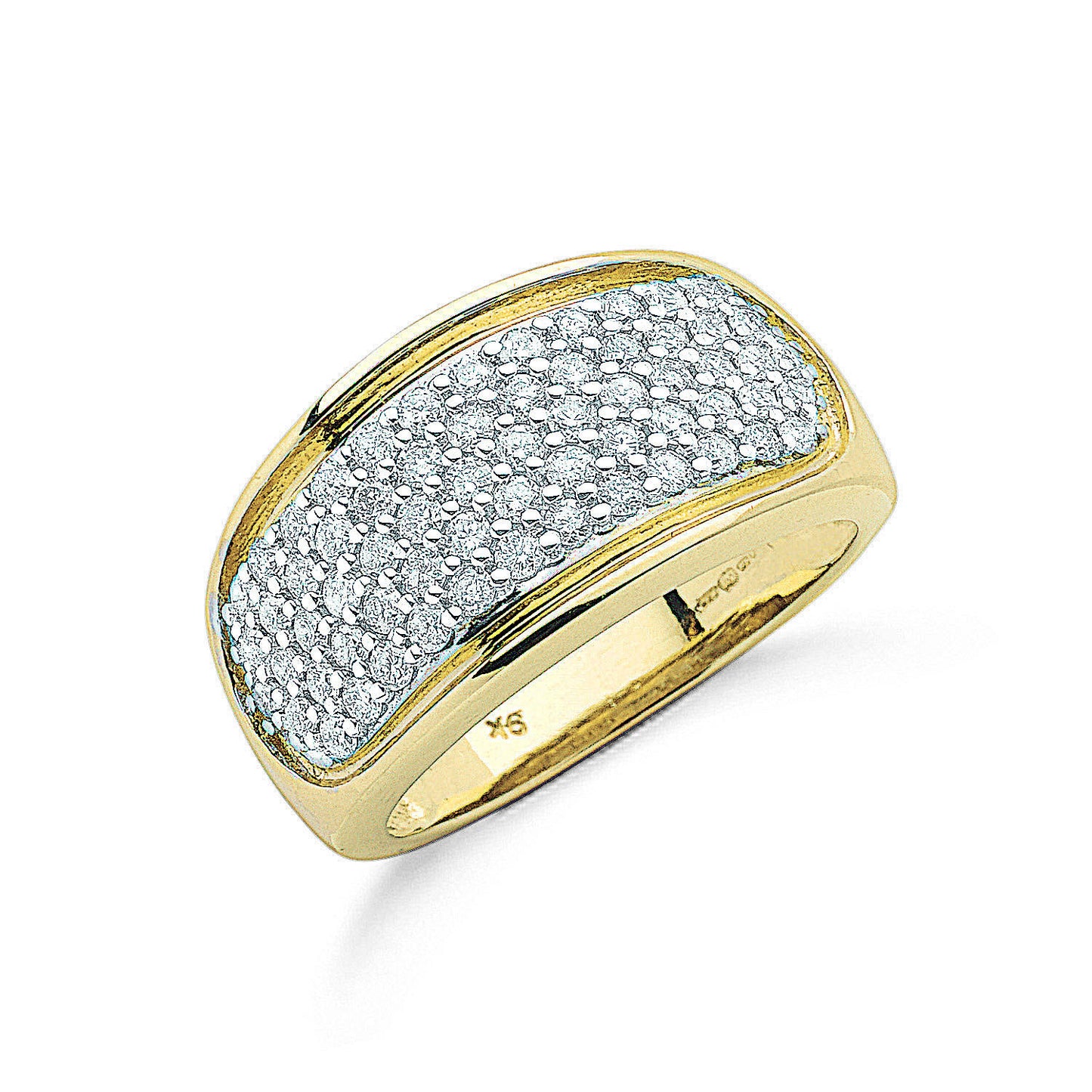 9ct Yellow Gold 1.00ctw Diamond Bombay Ring - 9ct Gold
