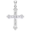 Silver Baguette Cubic Zirconia Cross