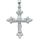 Silver Fancy Baguette Cut Cubic Zirconia Cross