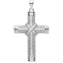 Silver Fancy Cubic Zirconia Kiss Cross