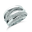 9ct White Gold 1.00ct Diamond Crossover Ring