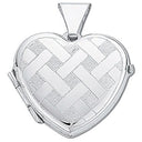 Silver Small Engraved Heart Shaped Locket