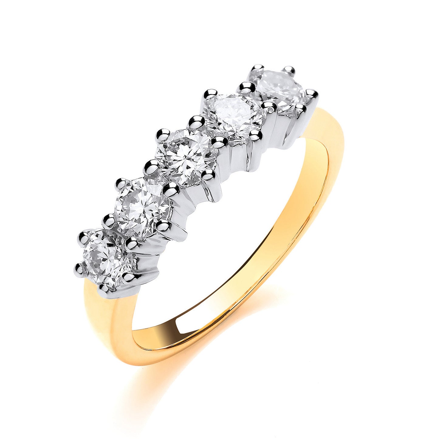 18ct Yellow Gold 1.00ctw 5 Stone Diamond Eternity Ring - 18ct Gold