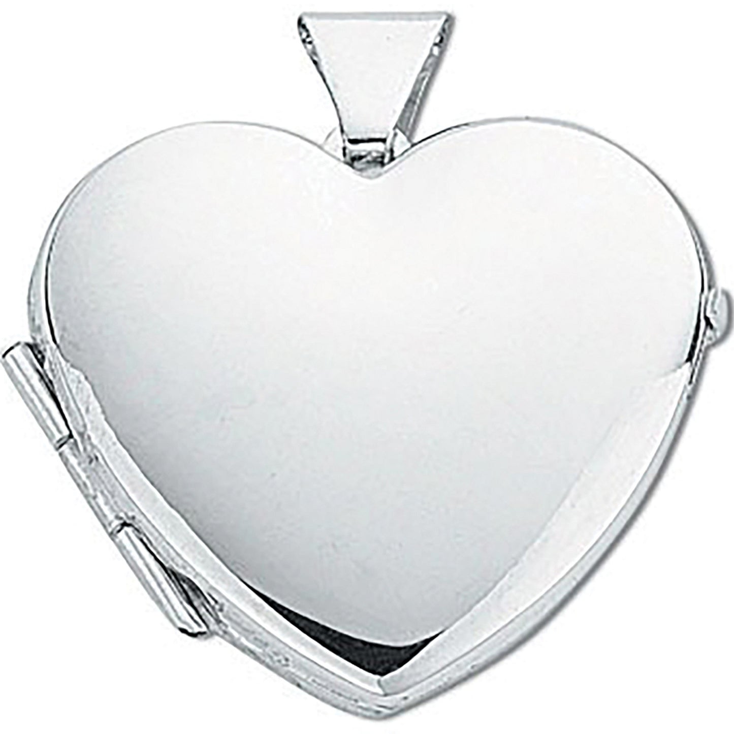 Silver Medium Heart Shaped Locket - Silver