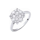 18ct White Gold 0.75ct Cluster Diamond Ring