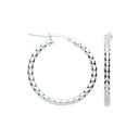 Silver Bead 25mm Hoop Earrings
