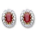9ct Yellow Gold 0.20ct Diamond & 1.20ct Ruby Stud Earrings