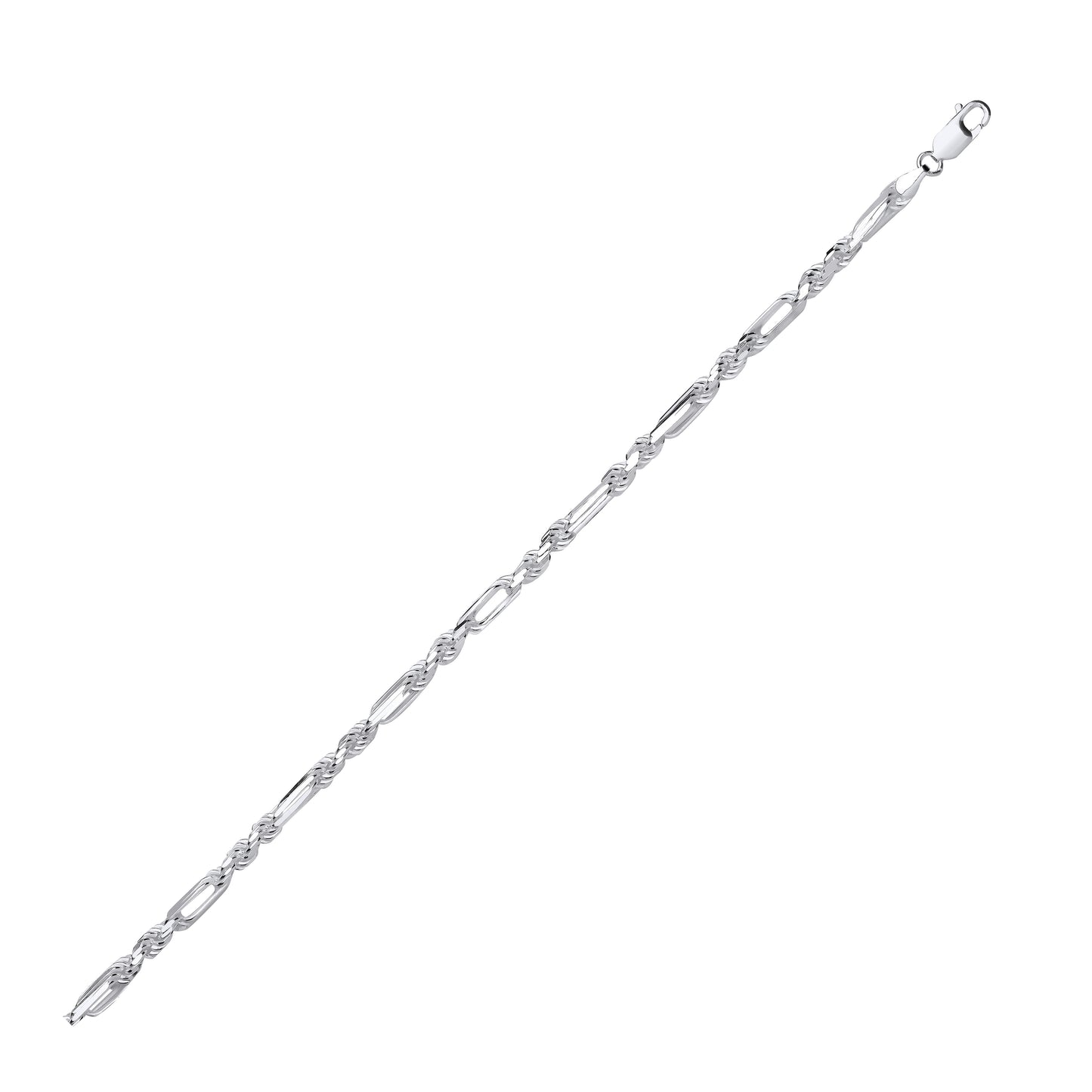 Silver 4.7mm Rope & Open Elongated Link Chain - Silver