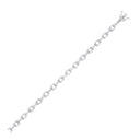 Silver Heavy 7mm Plain & Cubic Zirconias Oval Belcher Chain