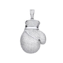 Silver Cubic Zirconia Big Boxing Glove Pendant