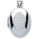 Silver Oval with Crystals Locket