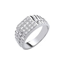 Silver Square Top Gents Cubic Zirconia Ring