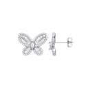 Silver Cubic Zirconia Butterfly Studs