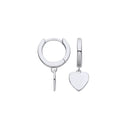 Silver Heart Hinged Huggies