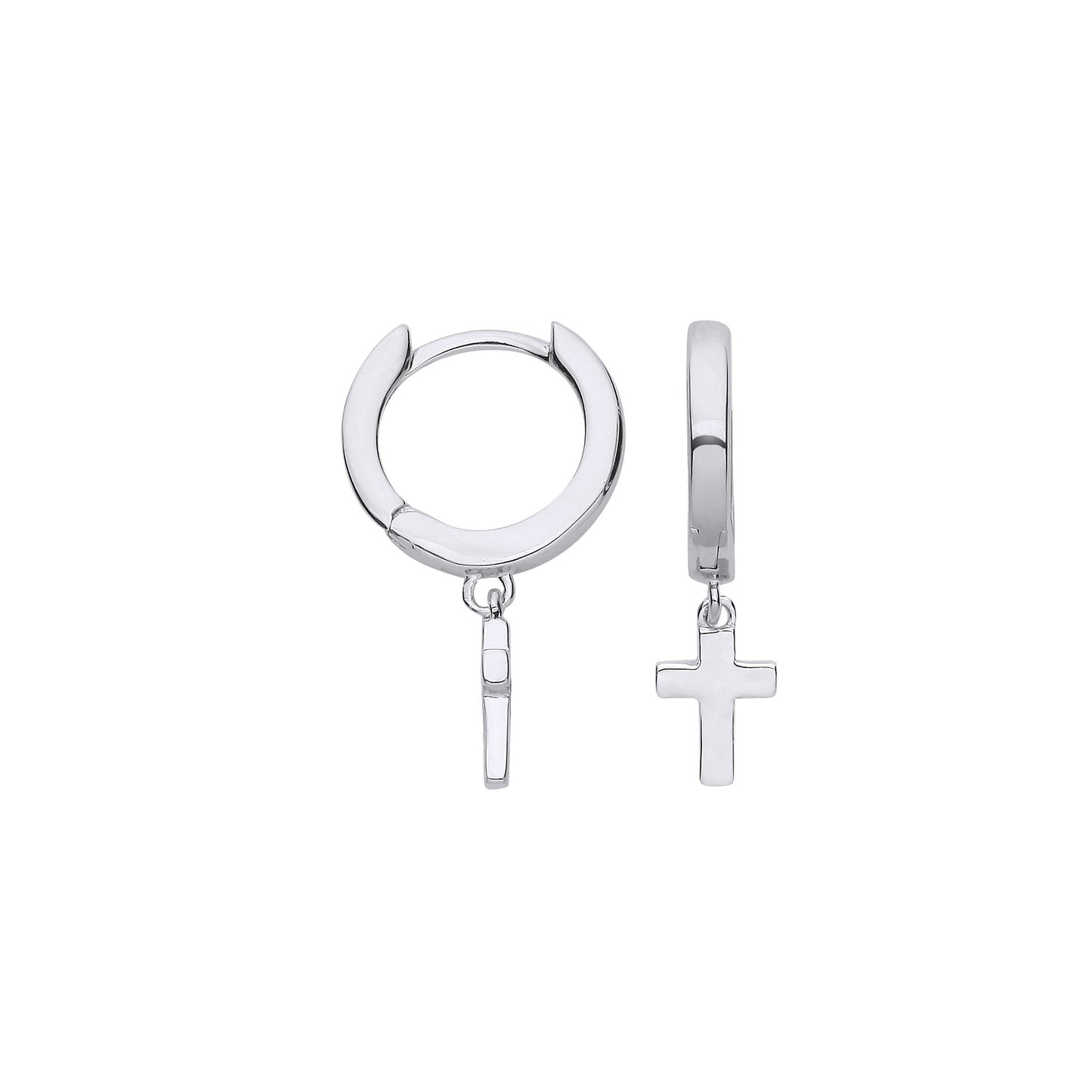 Silver Cross Hinged Huggies - Silver