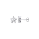 Silver Cubic Zirconia Star Studs
