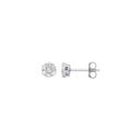 Silver Cubic Zirconia Flower Cluster Studs