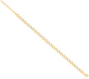 Silver Yellow Gold Plated Heart Cubic Zirconia Rubover Tennis Bracelet